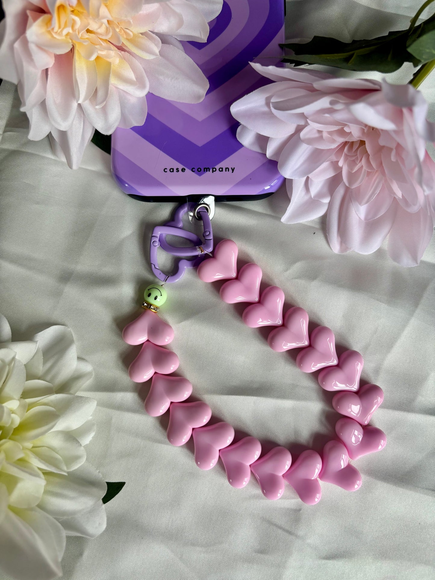 Heart Phone Cords Roze & Paars