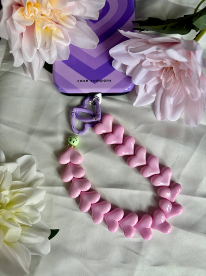 Heart Phone Cords Roze & Paars