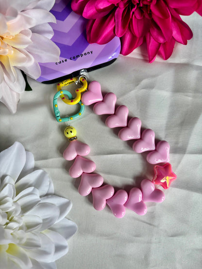 Heart Phone Cords Roze & Paars