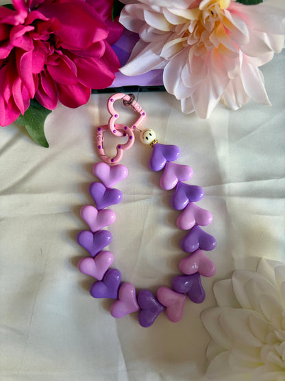 Heart Phone Cords Roze & Paars