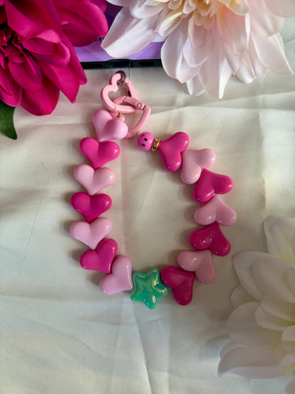 Heart Phone Cords Roze & Paars