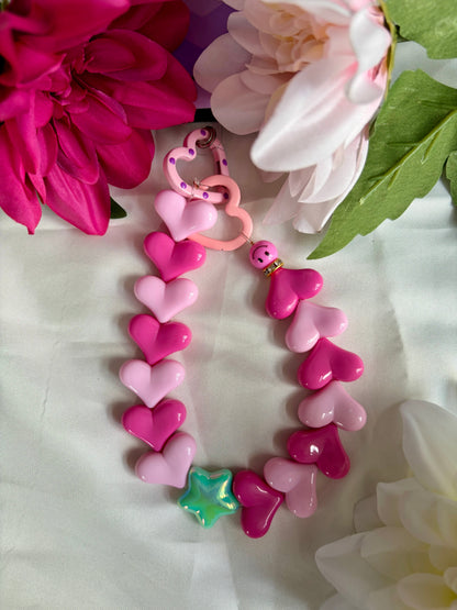 Heart Phone Cords Roze & Paars